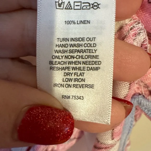 GORGEOUS     Floral Cap Sleeve Linen Top   LARGE         #2 - Picture 6 of 8